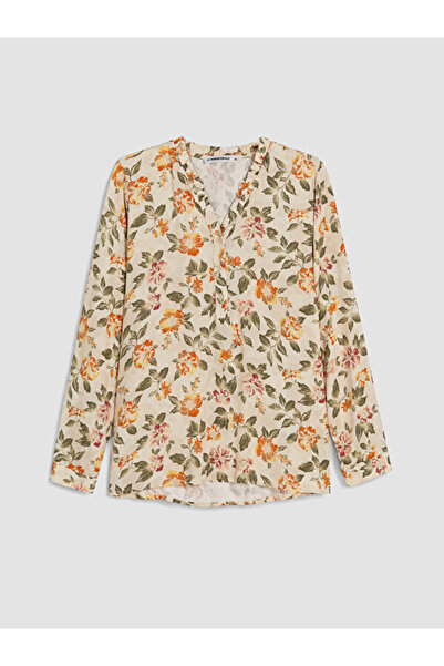 LC Waikiki I V Planting Ruffle Floral Blouse from Freezen Store