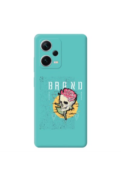 Other Xiaomi Poco X5 Skull Roses Turquoise Colored Silicone TPU Θήκη
