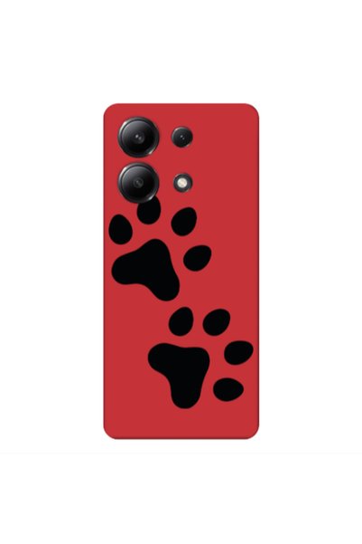 Other Xiaomi Redmi Note 13 4G Paws Red Colored Silicone TPU Θήκη