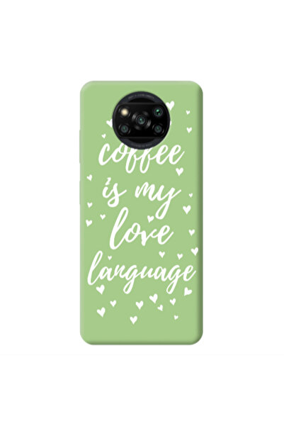 Other Xiaomi Poco X3 /X3 Pro Coffe is my love language Light Green Colored Si...