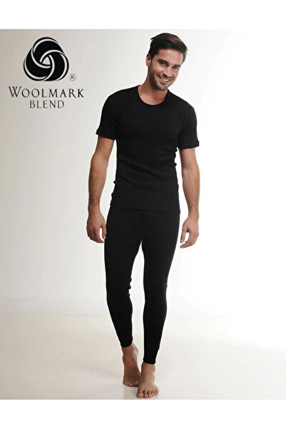 Hasyün Men's Black Long 60% Merino Wool Pants/Tights (with Thermal Socks as a...
