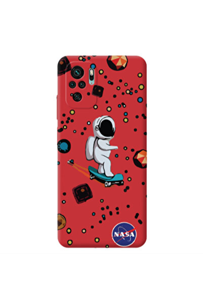 Other Xiaomi Redmi Note 10S Astronaut with skateboard Red Colored Silicone TP...
