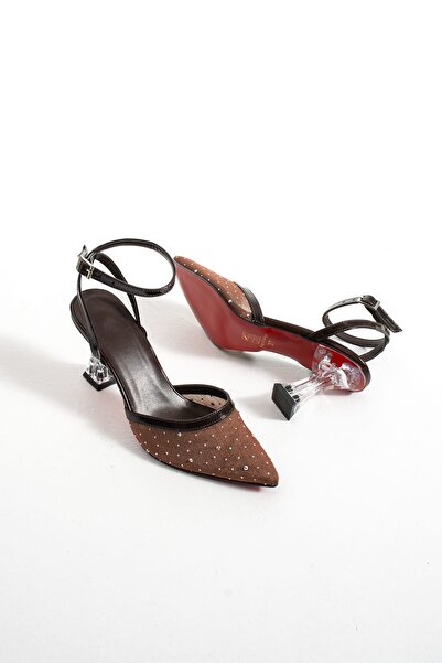 Roshin Shoes New Season Stiletto Women's Heeled Shoes with Stone Mesh, Heel H...