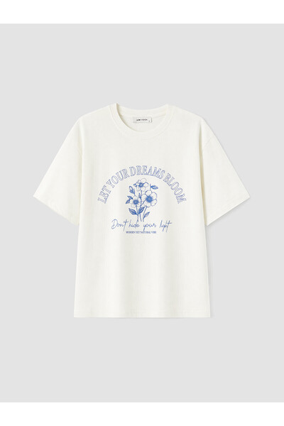 LC Waikiki Vizyon New Season Oversize 100% Cotton Women's T-Shirt