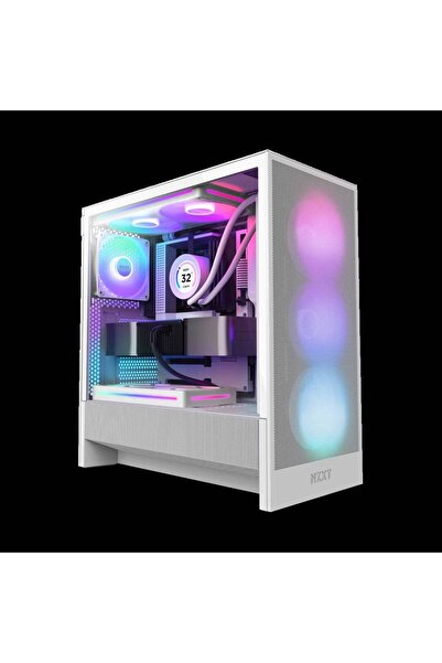 OEMS صندوق أبيض NZXT H5 Flow RGB (2024) – Compact ATX – 360mm Radiator – Temp...