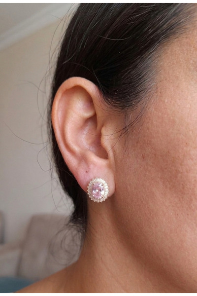 MOYA TAKI VE AKSESUAR Pembe taşlı küpe