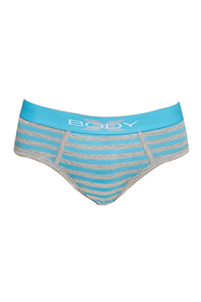 Bodycare Men's Stripes brief Turquoise 100% super combed cotton spandex fabri...