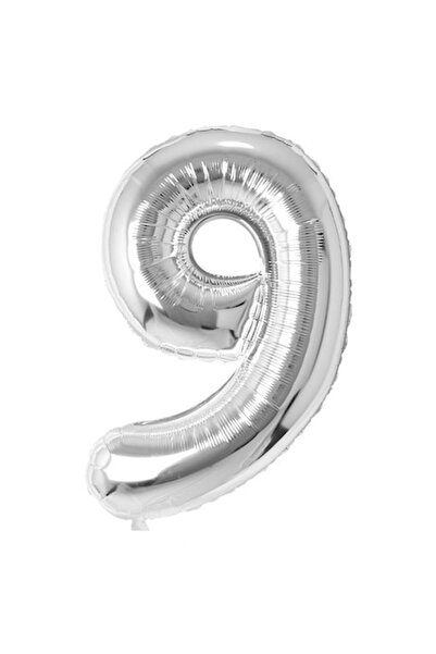 OEM Фолиев балон-цифра, 102 см, Сребърен