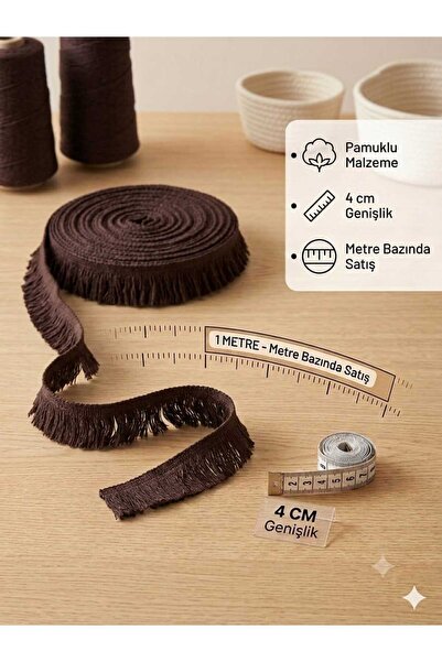 nonamino Düz kesme saçak acı kahve 4 cm