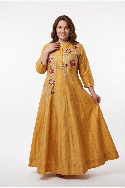 OEM Rochie eleganta lunga din matase Mashru brodata manual