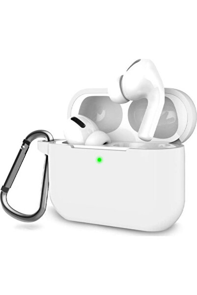 OEM Θήκη σιλικόνης με μπρελόκ λευκή για Apple AirPods Pro