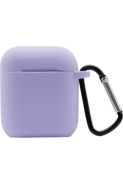 OEM Θήκη σιλικόνης με μπρελόκ λιλά για Apple AirPods