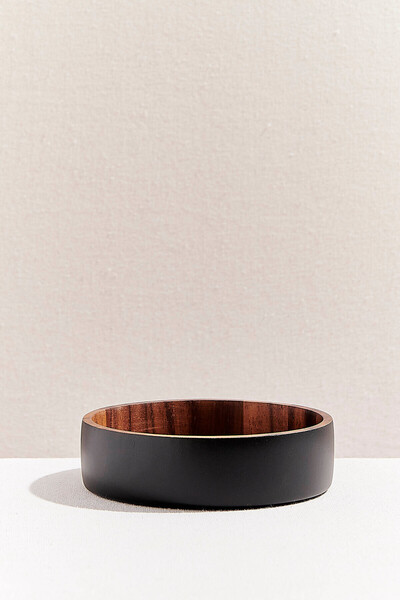 Paşabahçe Wooden Urban Round Serving Bowl S, Stylish Tableware, Kitchen Acces...