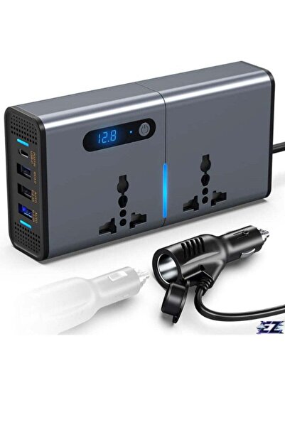 ELTRAZONE 200W Car Inverter with LED Display: USB & Type-C Charging for Ultim...