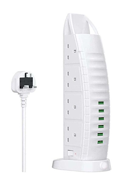ELTRAZONE 8 Way Stylish Power Extension Cord, 6 USB Fast Charging Ports, Burj...