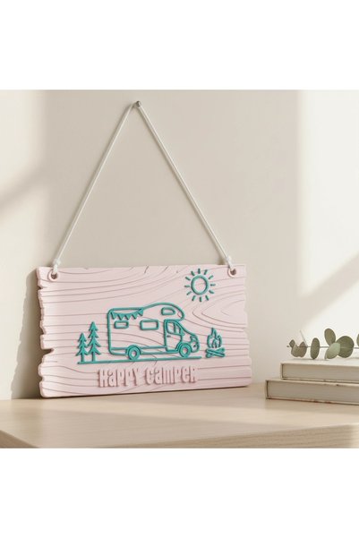 OEM 'Happy Camper' Wall Decor Top Bottom Set – Travel and Nature Theme