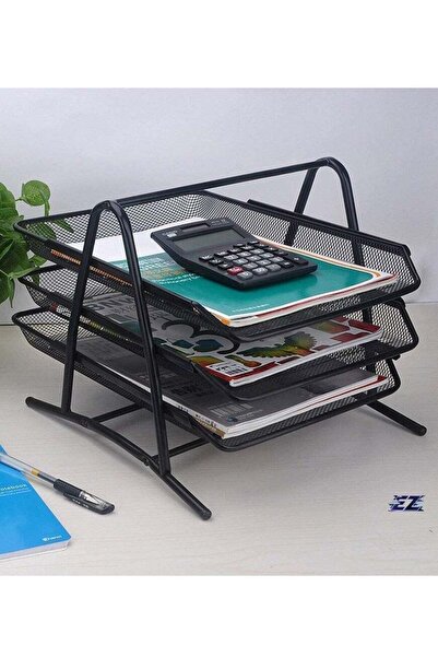 ELTRAZONE 3-Tier Metal Mesh File Organizer – Desk Tray for A4 Papers, Letters...
