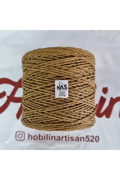 Nas Sarılmış Kağıt İp (Yumuşatılmış Kağıt İp) 175gr-200 gr -G42 Koyu HASIR