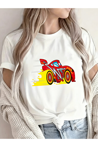 SAUDI lightning MCQUEEN cars Men and Women's 100% Cotton T-Shirt - Oversized ...