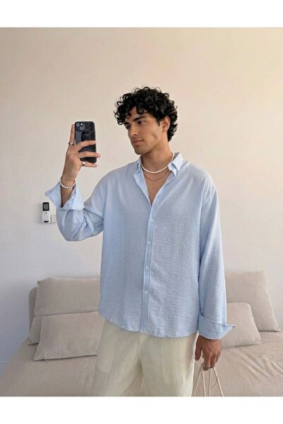 thesunfyre Ανδρικό πουκάμισο Oversize Cut Line Look