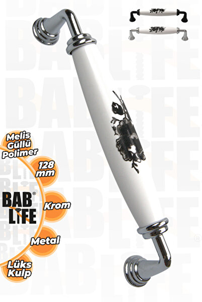 bablife Melis 128mm porcelanski izgled ružičasto beli hromirani luksuzni mode...