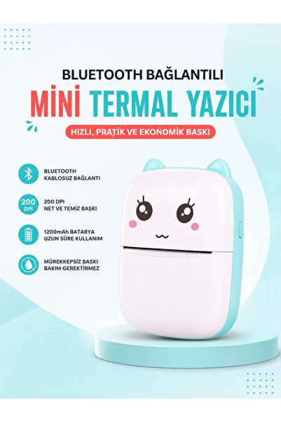 Mürekkepsiz Baskı Teknolojili Bluetooth Cep Yazıcısı