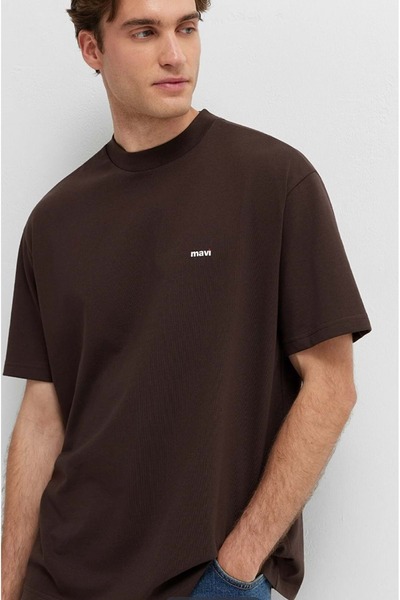 Mavi M0612216 Printed T-Shirt Men's T-Shirt Brown