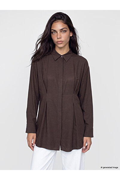 LC Waikiki Esvab • Modern & Distinctive Modal Blend Pleated Women's Shirt Tunic