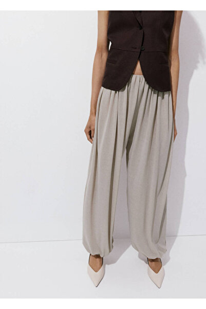 MANGO Woman Orta bel şalvar pantolon