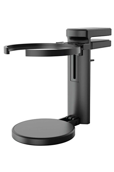 bson Multi-Use Cup Holder, Adjustable Foldable Desktop Stand, Black, 18.5cm L...