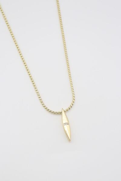 Bade Jewelry Vip Gold Twisted Chain Stone Detailed Modern Design Tarnish Resi...