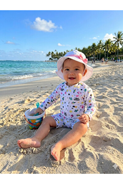 Purple Kids Kız Bebek Uzun Kol Tulum Mayo