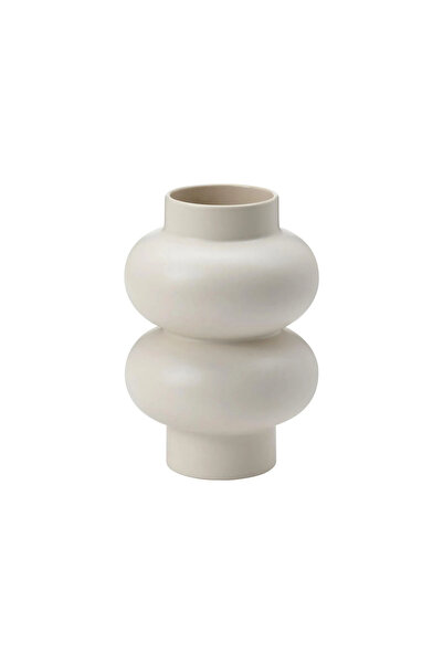 Lui Tasarım Modern Tasarım Bohem Mimimalist Bej Rengi Seramik Stonware Vazo Bella 20 CM