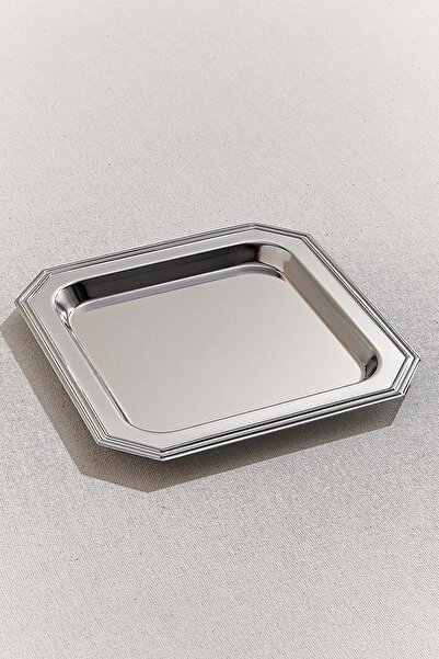Paşabahçe Octagon Metal Tray Square, Stylish Serving Tray