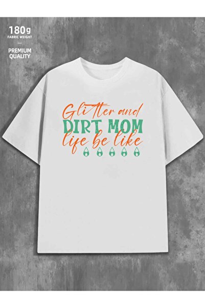 NOURAM تي شيرت رجالي بطباعة "Gotta Get Dirty Mom Life"، إصدار محدود، أبيض بأك...
