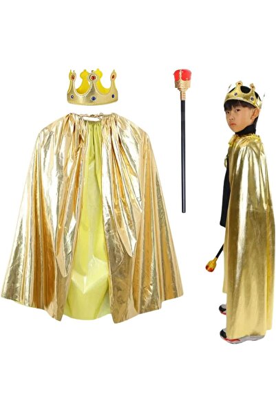 Home Smart King Cape Costume Dress for Kid's Royal Velvet Cloak Classic Desig...