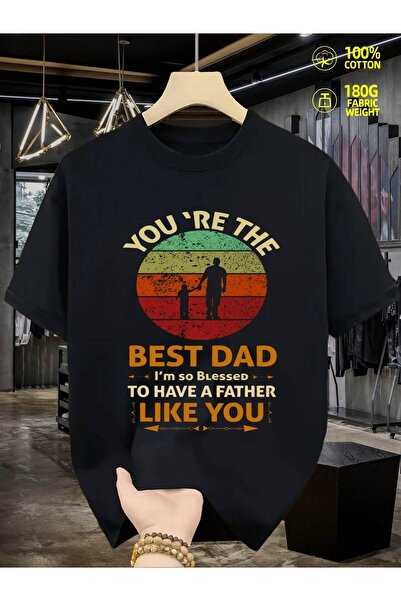 1001 Line Men'S Vintage "Best Ever" Father'S Day T-Shirt - 100% 180GSM Heavyw...