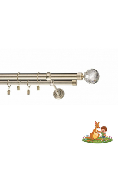 KLEIDECO Galerie dubla perdea Austria, Metal, Diametru 25/19mm, Capete STEYR,...