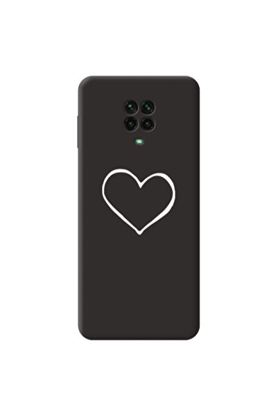Other Xiaomi Redmi Note 9 Pro White heart Black Colored Silicone TPU Θήκη