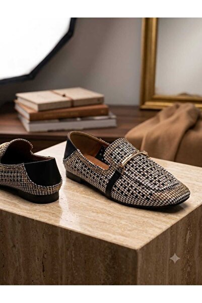 Guja 26Y467-11 Women's Mesh Loafer Ballet Flats with Stone and Buckle Detail