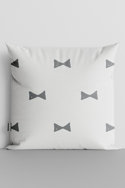 TicaretJet Black Bow Ties Double Sided Digital Printed Throw Pillow Cover