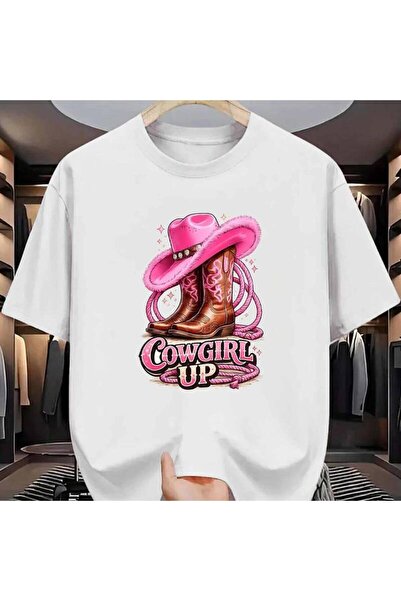 12 Teknoloji Men'S T-Shirt Featuring Pink Cowboy Hat And Boots with a Rodeo P...