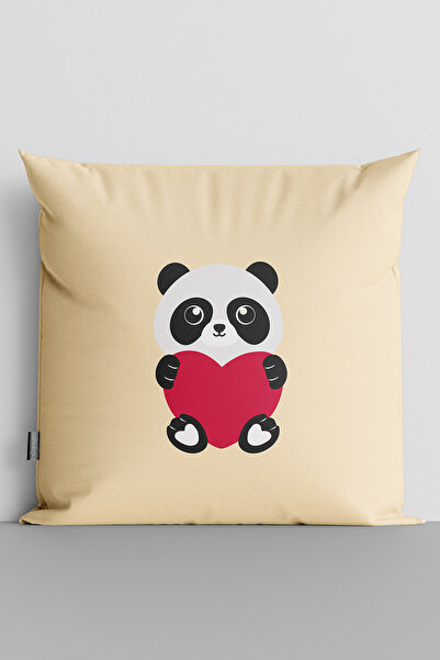 TicaretJet غطاء وسادة لغرفة الأطفال مطبوع رقميًا على الوجهين على شكل قلب وبان...
