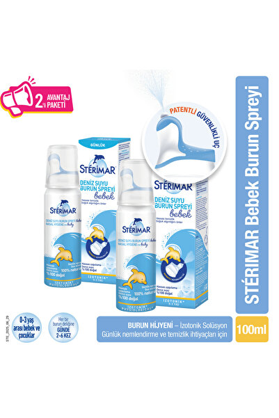 Sterimar Baby Pamper İzotonik Günlük Deniz Suyu Burun Spreyi 100 ml İkili Set