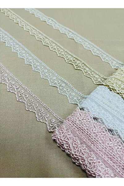 Butik 9 Metre Çeyizlik Fiyonk Kurdele İnce Nakışlı Dantel Havlu Pike Nevresim...