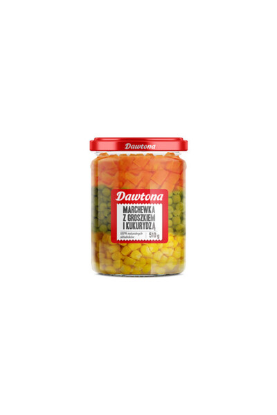 Dawtona Amestec de legume conserve, Dawtona, morcov, mazare, porumb, 510g