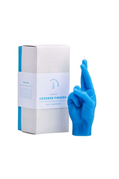 CANDLEHAND Lumânare decorativă cu degete încrucișate, - albastru