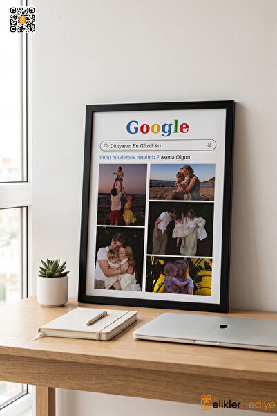 ÇELİKLER HEDİYE Kişiye Özel Google Temalı Fotoğraf Çerçevesi Sevgiliye Arkada...