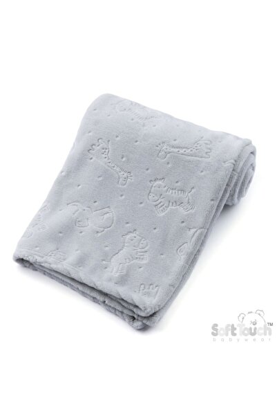 Soft Touch Βρεφική Κουβέρτα (75 x 100 εκ.) - Γκρι Ζώα (0026442)