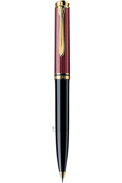 Pelikan Souverän K800 Ballpoint Pen in Black and Red with Gold Trim | Gift Bo...